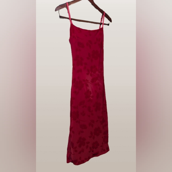 Vintage Y2K Elegant Red Floral Dress - Picture 1 of 3